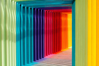 surrealistic glowing corridor