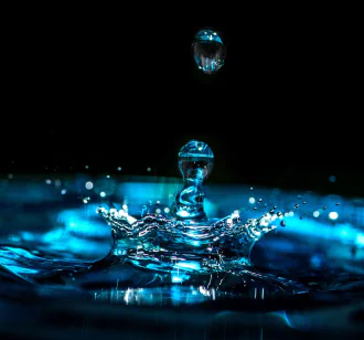 Splashing drop of water